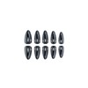 Black Chrome Press on Nails Medium Almond, MABKJLF Mirror Metal