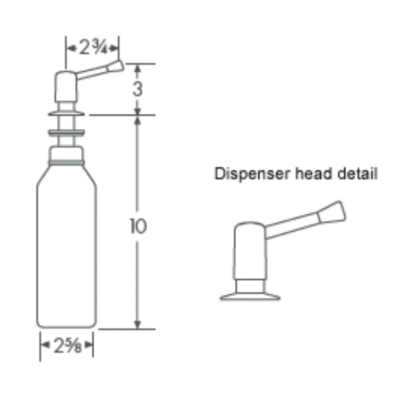 Franke 902-SN Soap Dispenser Refillable Above Counter SATIN NICKEL New