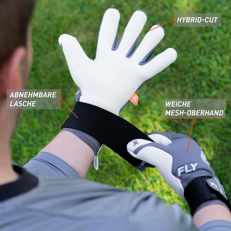 CATCH & KEEP Fly Grey Soul Men's Goalkeeper Gloves Size
