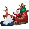 Gemmy Animated Christmas Inflatable Santa in Sleigh, 7 ft Tall,
