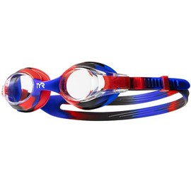 TYR Kids Swimple - anteojos de natación con teñido Anudado, Transparente/Negro, Talla única, para Edades de 3 a 10 años