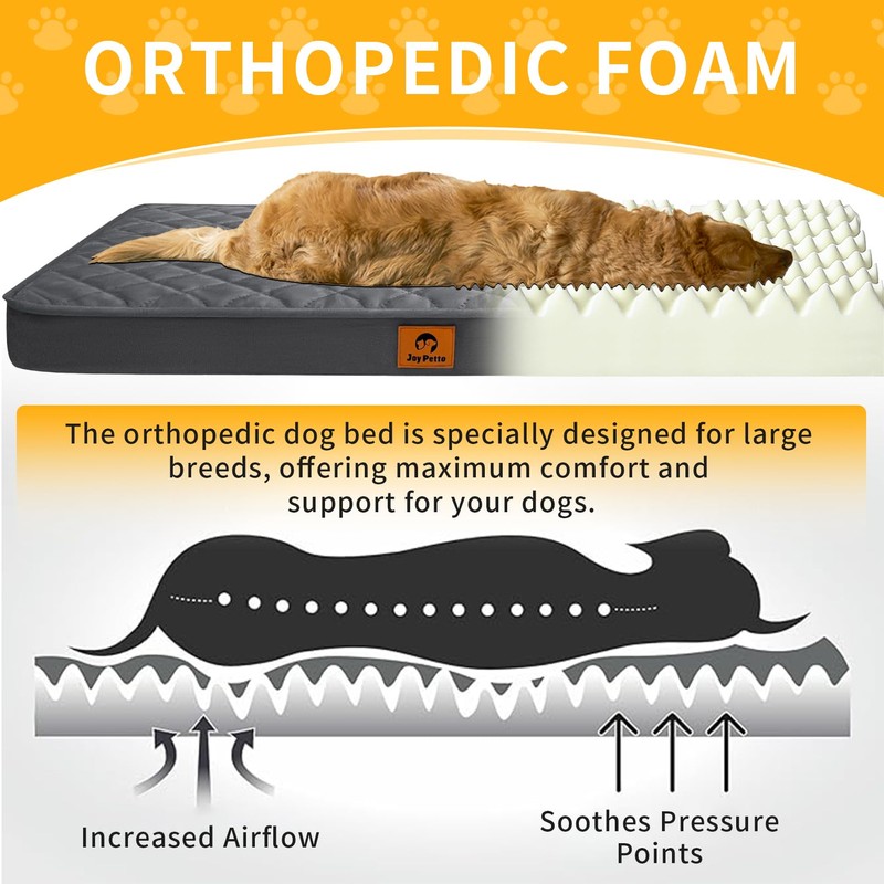 JoyPetto Orthopedic Dog Bed for Small Dogs - Egg Crate