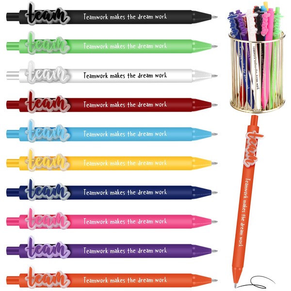 50 Pcs Teamwork Appreciation Gift Pens Bulk Team Ballpoint Pens