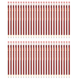 M&G Wooden Triangular Pencils, 50 Pcs 2B Pencils Graphite Round Pencils with Eraser for Classroom Teacher Office Supplies, Red Black