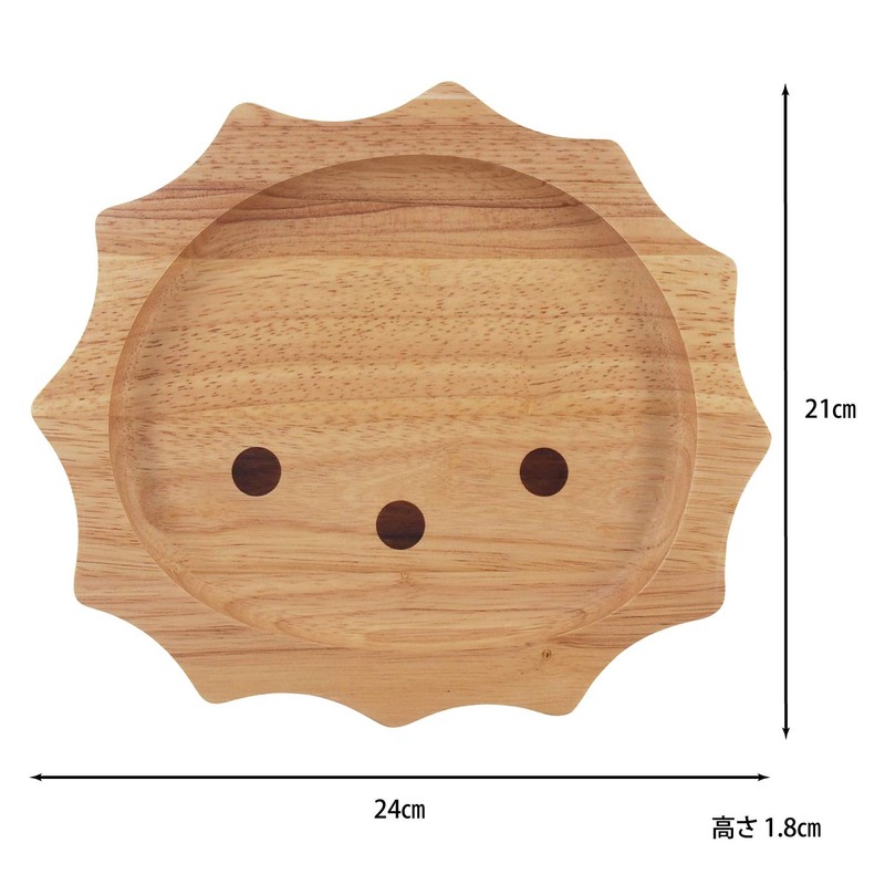 不二貿易 プレート キッズ 幅24cm ナチュラル ライオン 天然木 割れにくい 軽量 木製