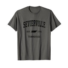 Sevierville Tennessee TN Vintage Black T-Shirt, gray