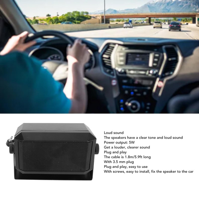 Car Radio External Speaker, Rectangular External Communication Speaker for Amateur