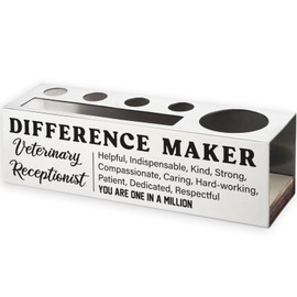 Veterinary Receptionist Thank You Gifts, Stainless Steel Pencil Holder with You Are One in a Million Message, Appreciation Gifts for Vet Front Desk Staff, Desk Organizers Pencil Holders VP132