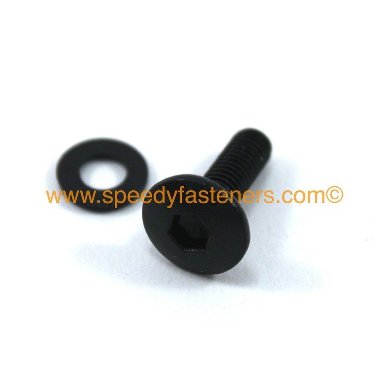 Speedy Fasteners Black Aluminium Motorcycle Wind Screen Windshield Bolts Washers