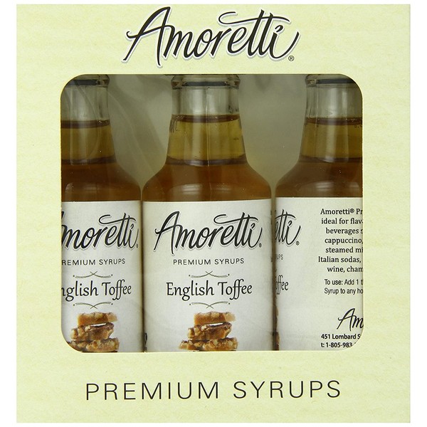 Amoretti Premium English Toffee Syrups 50ml 3 Pack
