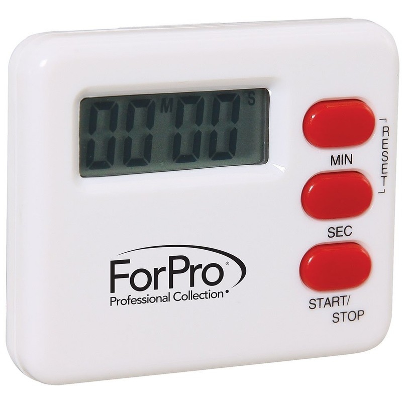 ForPro Professional Collection Digital Timer, White, Magnetic Back & Stand,