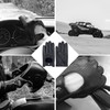 Zjjseloru Mens Genuine Lambskin Leather Driving Gloves Unlined, Touchscreen, Black,