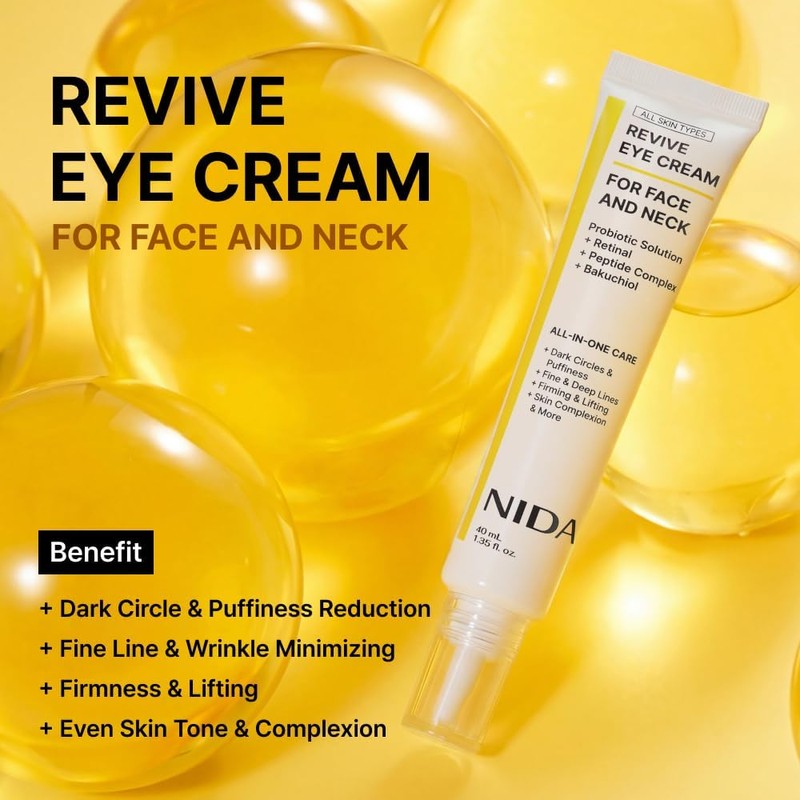 NIDA Revive Eye Cream For Face And Neck Probiotics Lystate