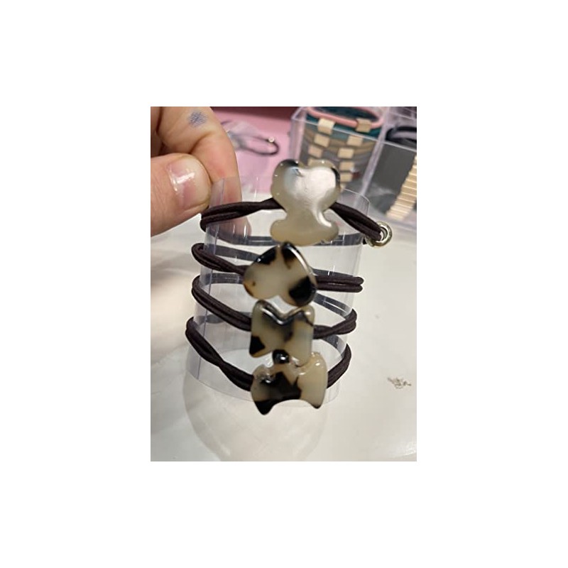 UDeBe 4PC Leopard Beads Hair Tie