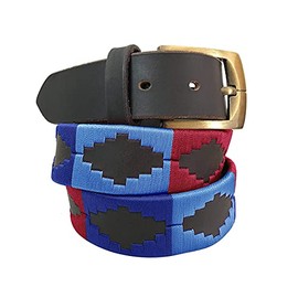 Carlos Diaz Mens Womens Premium Unisex Brown Leather Embroidered Designer Polo Belt (105 cm/ 40-42 Inches)