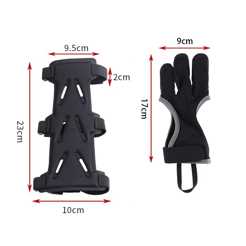 zalati Adjustable Archery Arm Guard And Finger Glove Set Breathable