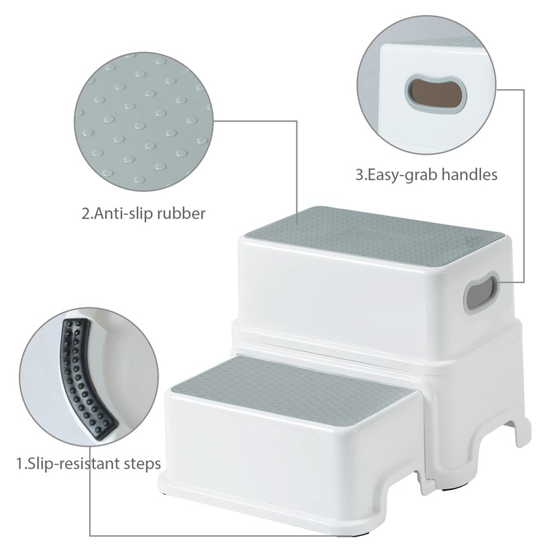 Victostar 2 Step Stool for Kids, Anti-Slip Sturdy Toddler Two