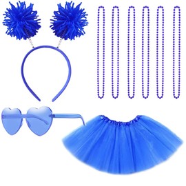 Gionforsy Women Costume Accessories Set for Spirit Day and Week - Tutu and Pom Pom Accessory