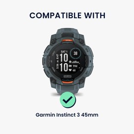 kwmobile Protective Cover for Garmin Instinct 3 45mm - Side Edge Protection Smart Watch Case Black