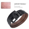 MACBORO Big Buckle Reversible Leather Belt | TSA Approved, Hypoallergenic,
