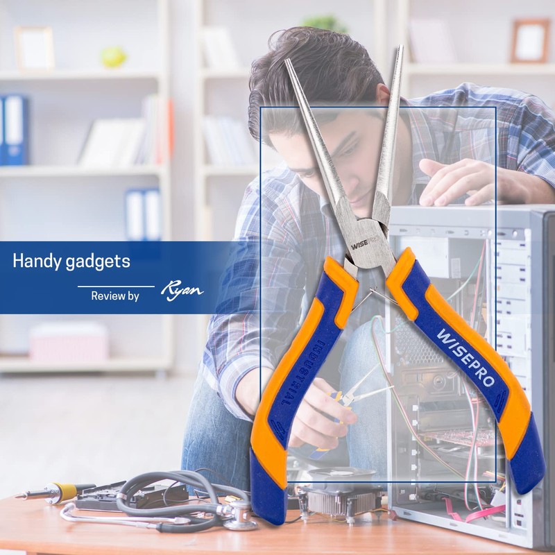 WISEPRO 6-Inch Needle Nose Pliers, Straight Long Nose Pliers, Mini