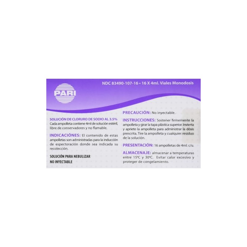 Solucion salina 3.5% Caja con 16 Dosis, Blanco