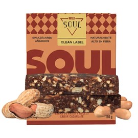 Wild Protein - Wild Soul | Barras de Frutas y Nueces | Sabor Cacahuate | Veganas, Sin Azúcar Añadida, Ricas en Fibra| Pack de 4 unidades...