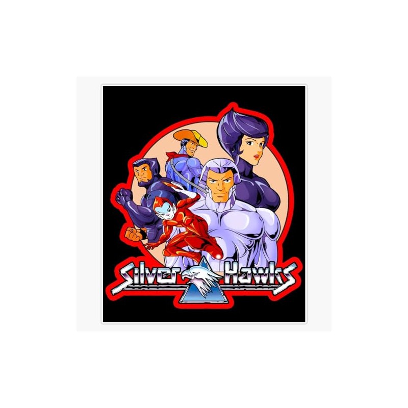 80s Classic Cartoon SilverHawks Bumper Sticker Window Water Bottle Decal