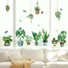 decalmile Hanging Potted Plant Window Clings Tropical Botanical Cactus Window