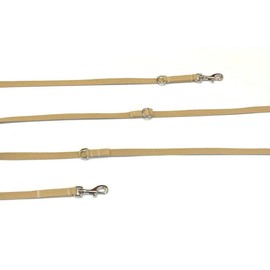 Police Style Puppy Training Lead Double Ended Puppy Leash Adjustable Multi-Functional In 13mm Webbing (Beige, 11ft (3.3 Metres))