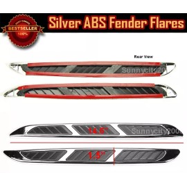 SDeelCase 2 Pcs 14.5" x 1.5" ABS Decor Chrome Hood Fender Intake Air Vent Trim For Chevy