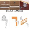 4 Sets Security Drawer Lock Furniture Lock Cylinder Zinc Alloy