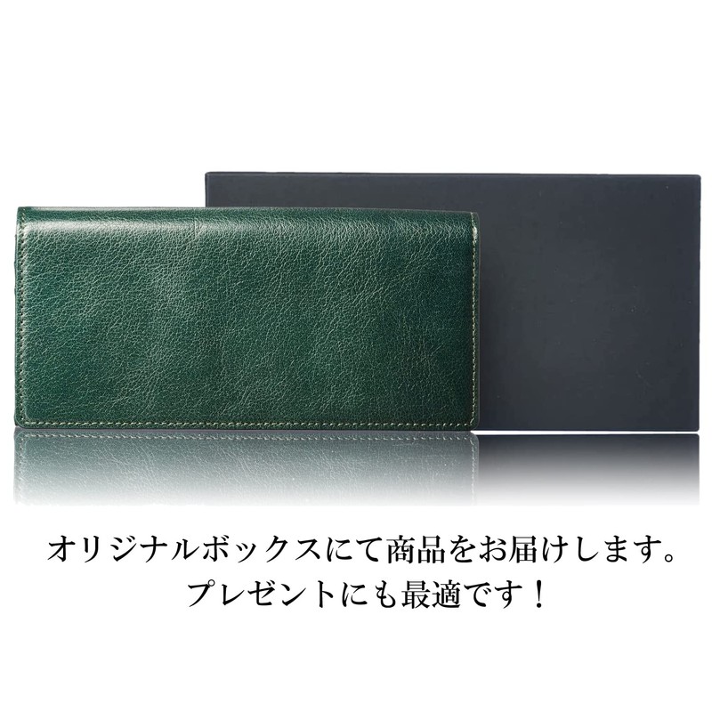 Rinle Men's Long Wallet, Genuine Leather, Bifold Wallet, Thin YKK