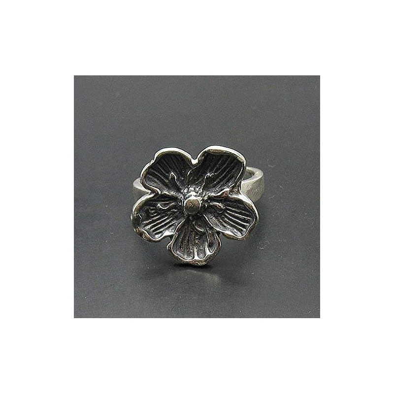 Sterling silver ring flower solid 925 R000827 Empress