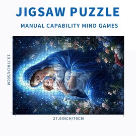 Madonna Holding Baby Jesus 1000 Piece Jigsaw Puzzles for Adults 27×20 Inches Theotokos Puzzles Virgin Mary Puzzle Colorful DIY Puzzles for Home Decoration Gifts Family Puzzle Perfect for Game Nights