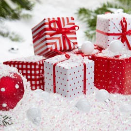 VICAMB 10.5oz Christmas Artificial Flake Snow, Sparkling Snow Twinkles Fake Snow Powder Filler Craft for Christmas Village Decorations, Holiday Winter Craft Supplies