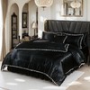 Bedorm Black Satin Bed in a Bag King Soft Fluffy