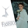 feilok Women's Necklace 925 Sterling Silver Butterfly Cubic Zirconia for