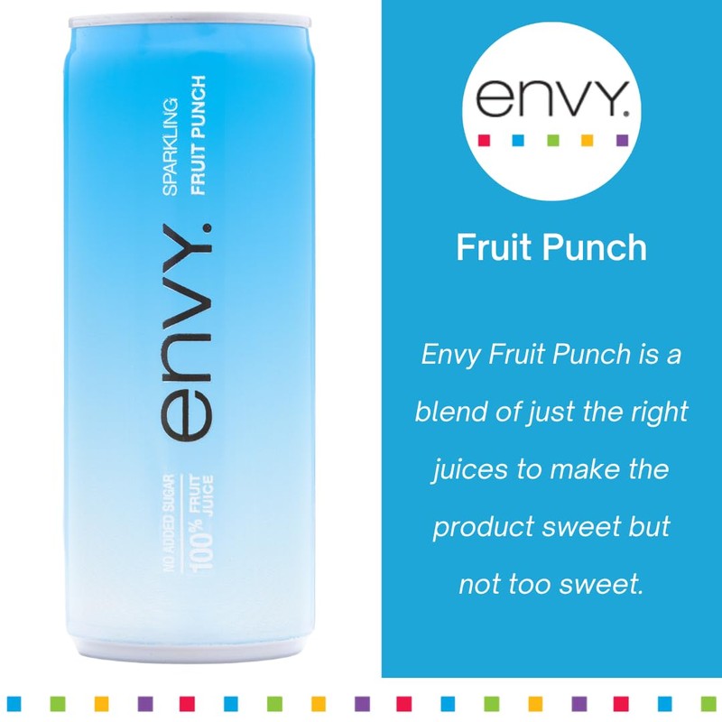 Envy Sparkling 100% Fruit Juice, Fruit Punch 8oz (Case of