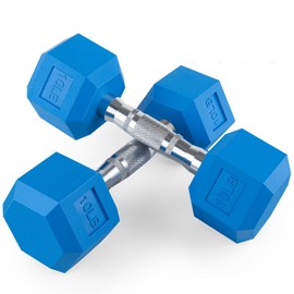 Portzon 8 Colors Options Compatible with Set of 2 Rubber Dumbbell Weight, Anti-Slip, Anti-roll, Hex Shape