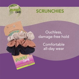 Goody Planet Ouchless Womens Hair Scrunchie, 3 Count, Assorted Neutral Colors, Suitable for All Hair Types, Pain-Free Accessories for Women, Create Long Lasting Braids & Ponytails