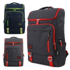 Canvas bag for men in their 20s Popular school casual Teenage student book Student backpack black (dark gray)