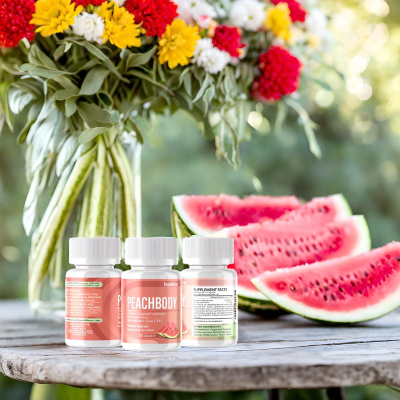 Peachlife Watermelon Flavored & Scented Probiotic Vaginal Suppositories | with