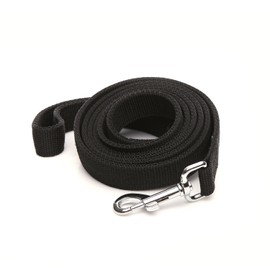 Strong Nylon Dog Leash for Medium Large Dogs, 6 FT/7FT 2-Layer, 1 Inch Wide (Black, 1'' x 2 FT)