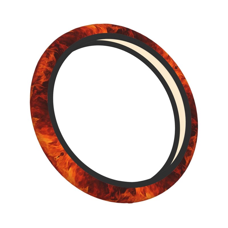 Flames Burning Fire Steering Wheel Covers,Anti Slip Sweat Absorption Elasticity