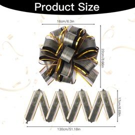 HOTUT 6 Pcs Large Organza Pull Bow (6 Inch), Black Organza Pull Bows for Gift Wrapping, Ribbon Bow Present Wrapping Pull Bow with Ribbon for Wedding Cars, Party Decorations, Birthday, Christmas
