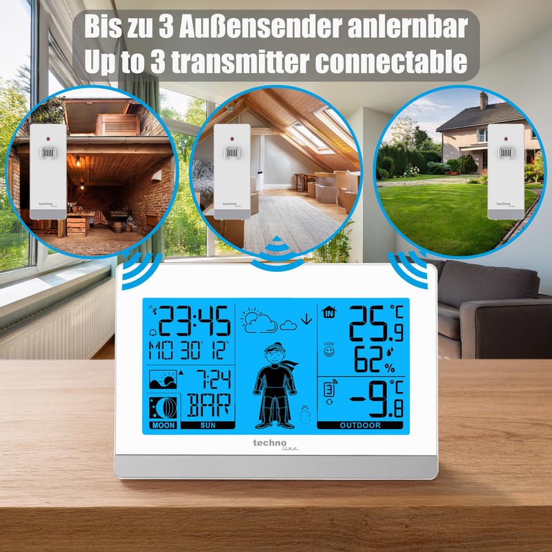techno line WS 9612 Wireless Weather Station with Outdoor Sensor,