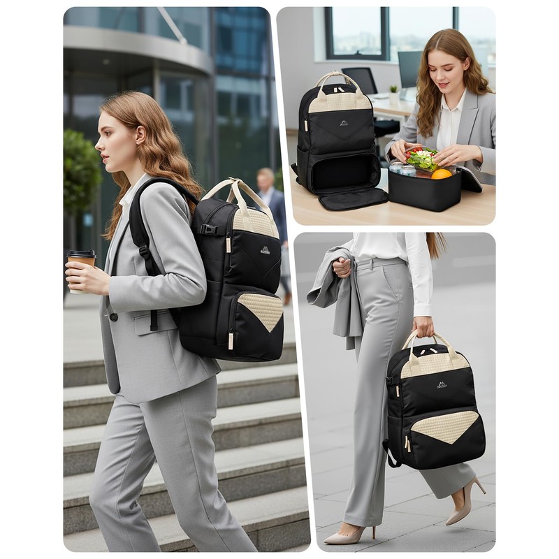 MATEIN CLASSIC Womens Lunch Box Backpack for Work, Insulated Lunch