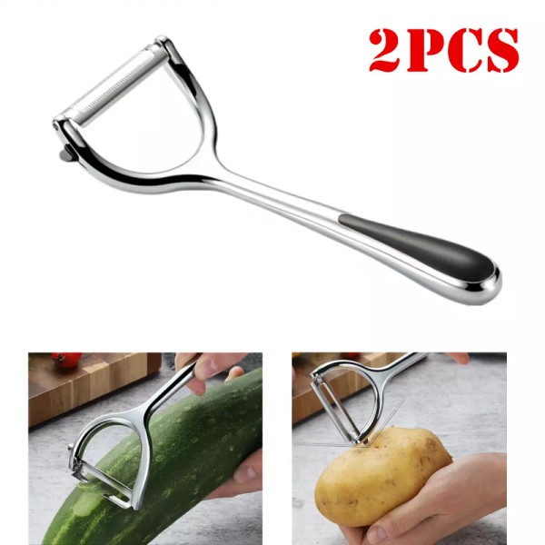 Unbranded 2PCS Stainless Steel Sharp Peeler Ergonomic Non-Slip Handle Fruit