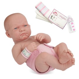 JC Toys La Newborn Boutique - Realistic 14" Anatomically Correct Real Girl Baby Doll All Vinyl First Day Designed by Berenguer Made in Spain (18501)